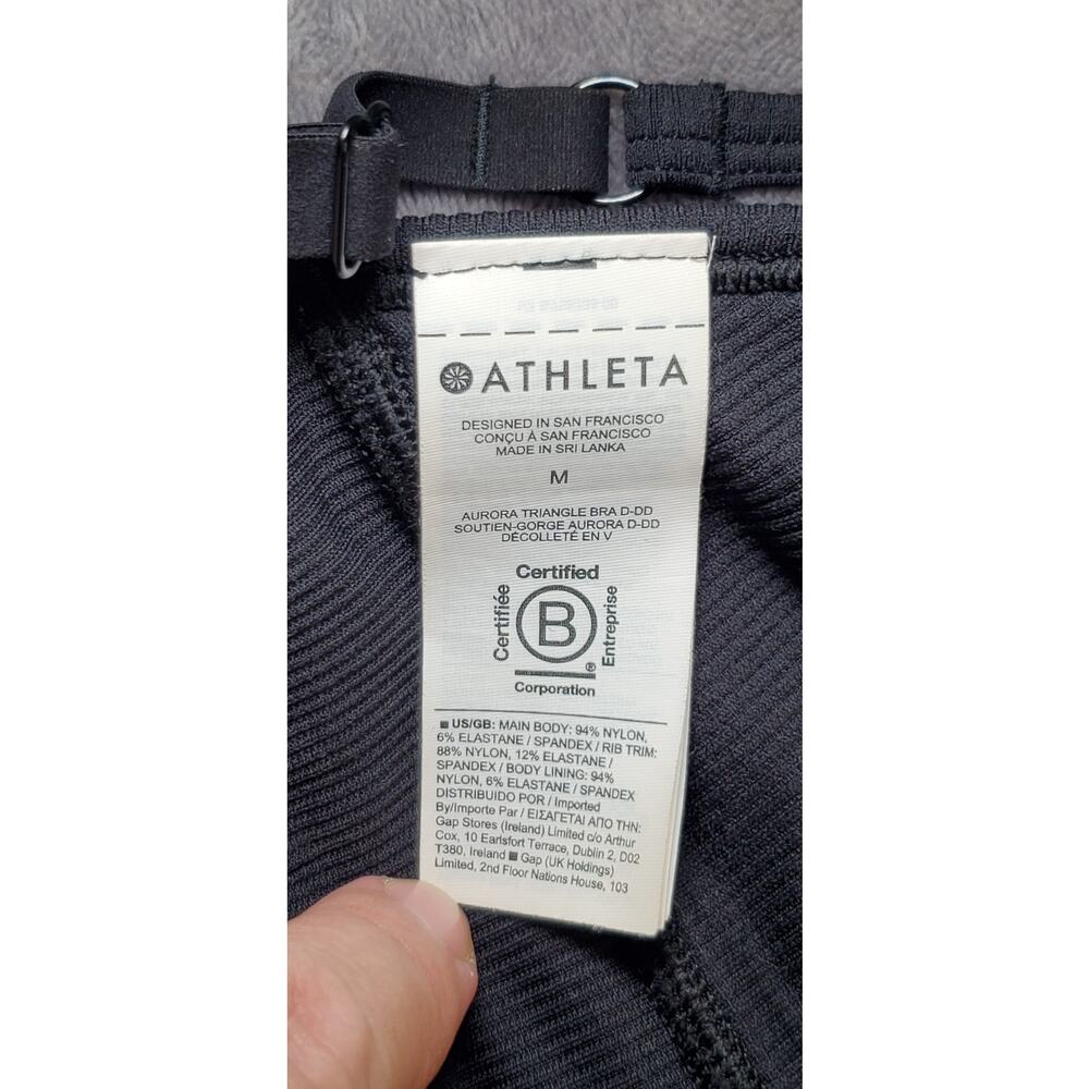Athleta‎ Aurora Triangle Bra Size M Women's Black Activewear Gym Hiking Yoga C31 - Picture 5 of 8
